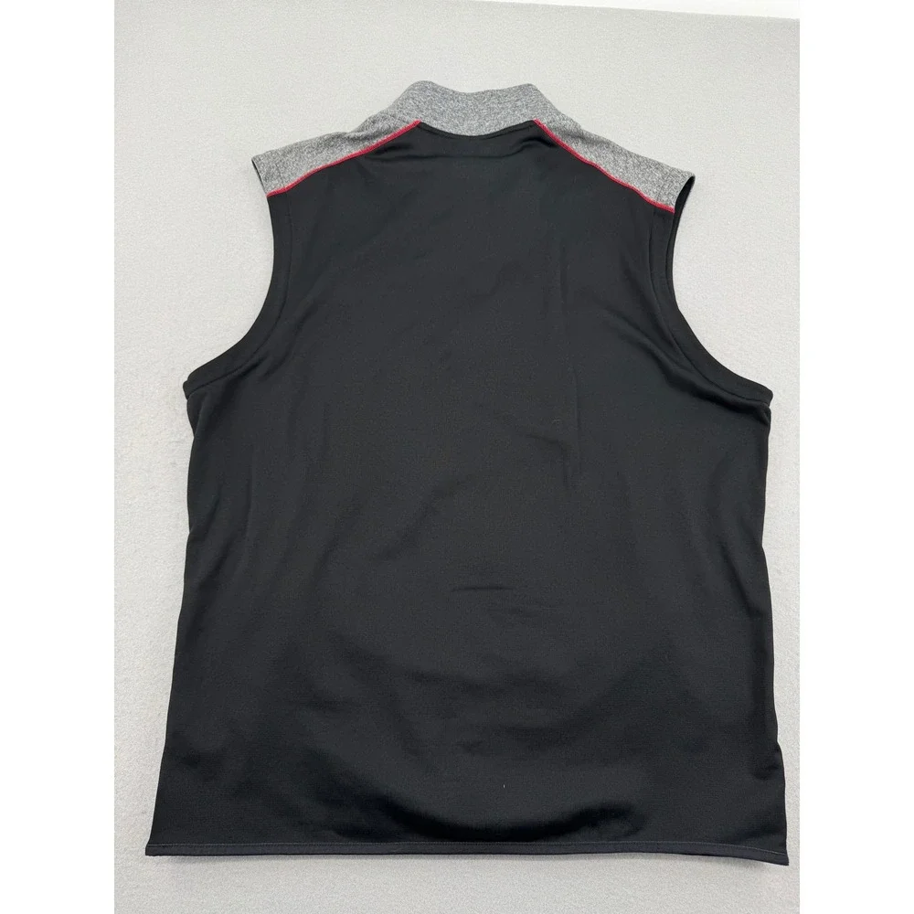 Adidas Climaheat Golf Vest Mens Large Gray/Black Quarter Zip Athletic Pullover